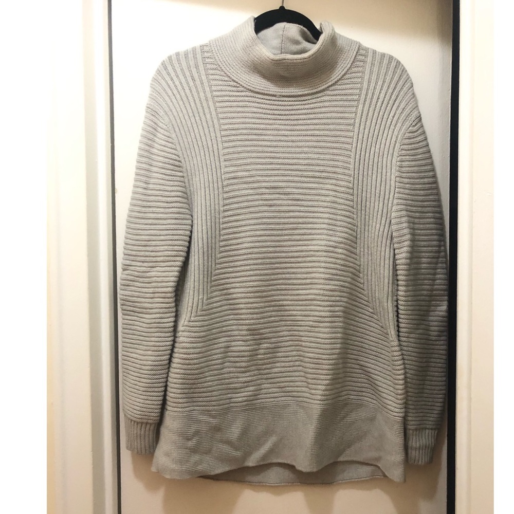 Grey Athleta Merino Funnel Sweatshirt